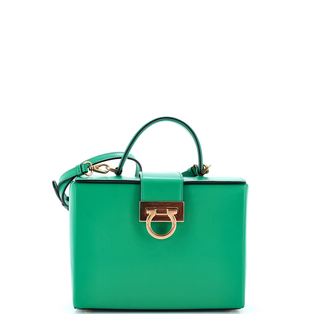 Salvatore Ferragamo Mini Trifolio Box Top Handle Bag Leather
